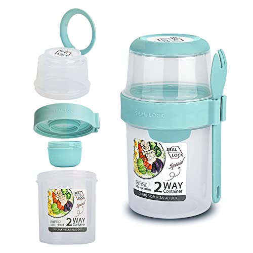 bainuote Joghurtbecher 2in1 Müslibecher to go Auslaufsicherer Müsli To Go Becher 310ml+560ml Salatbecher BPA-freie Lunchbox zum Frühstück oder Mittagessen für unterwegs mit Löffel Soßendose - Hellgrün bainuote Joghurtbecher 2in1 Müslibecher to go Auslaufsicherer Müsli To Go Becher 310ml+560ml Salatbecher BPA-freie Lunchbox zum Frühstück oder Mittagessen für unterwegs mit Löffel Soßendose - Hellgrün von bainuote