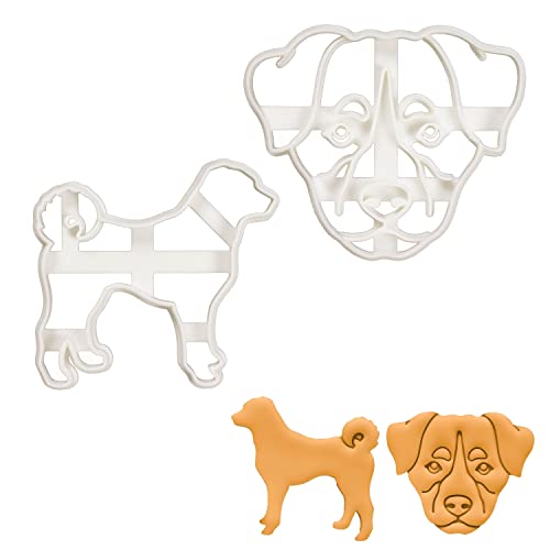 Bakerlogy 2-teiliges Set Appenzeller Sennenhunde Ausstechform (Gesicht & Silhouette), 2 Stück von bakerlogy