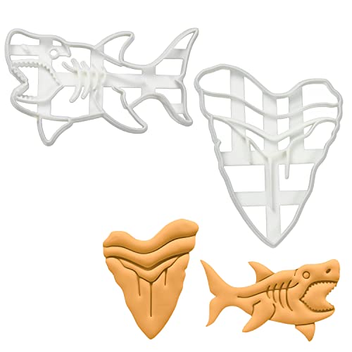 2er Set Megalodon Ausstechformen (Formen: Zahn & Hai), 2 Teile, Bakerlogy von bakerlogy