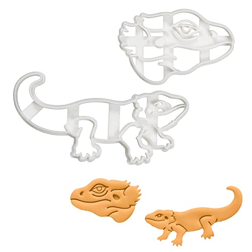 2er Set Pogona Bartagame Ausstechformen (Formen: Körper & Gesicht), 2 Teil, Bakerlogy von bakerlogy