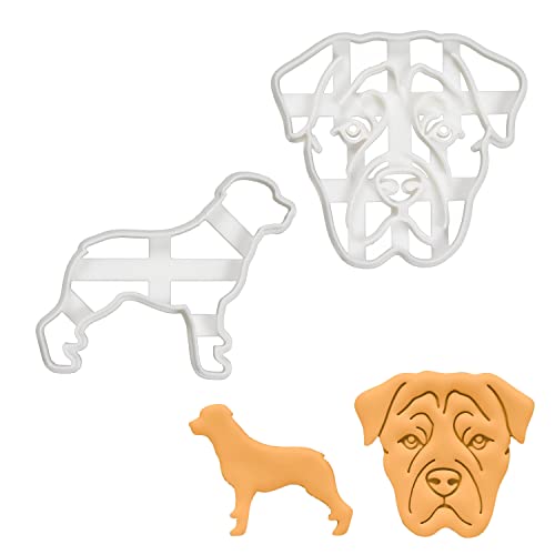 2er Set Rottweiler Ausstechformen (Formen: Gesicht & Körper), 2 Teil, Bakerlogy von bakerlogy