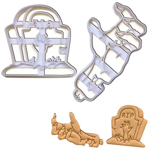 2er Set Zombie Ausstechformen (Formen: Zombiehand und Grabstein), 2 Teile, Bakerlogy von bakerlogy