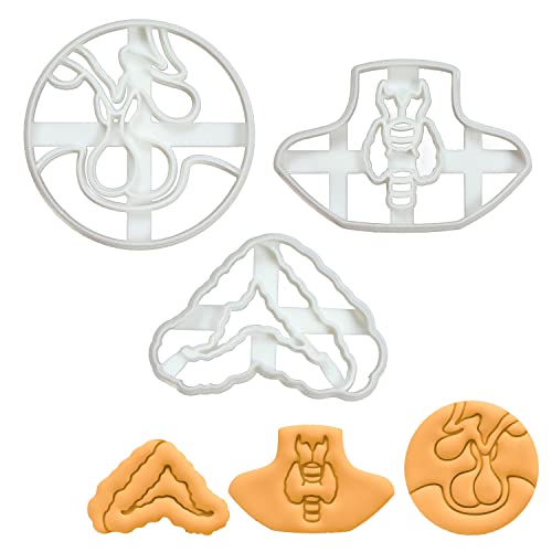 3er Set Ausstechformen (Formen: Schilddrüse, Hypophyse, & Nebenniere), 3 Teile, Bakerlogy von bakerlogy