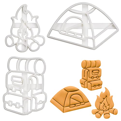 3er Set Camping Ausstechformen (Formen: Rucksack, Zelt, & Feuer), 3 Teile, Bakerlogy von bakerlogy