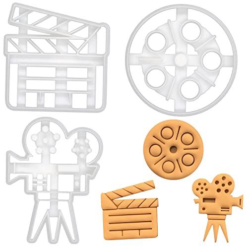 3er Set Film Ausstechformen (Formen: Filmrolle, Videokamera und Filmklappe), 3 Teile, Bakerlogy von bakerlogy