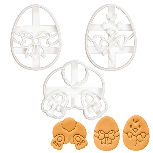 3er Set Ostern Ausstechformen (Formen: Osterhase Hintern, Osterei, und Ostern Küken), 3 Teil von bakerlogy