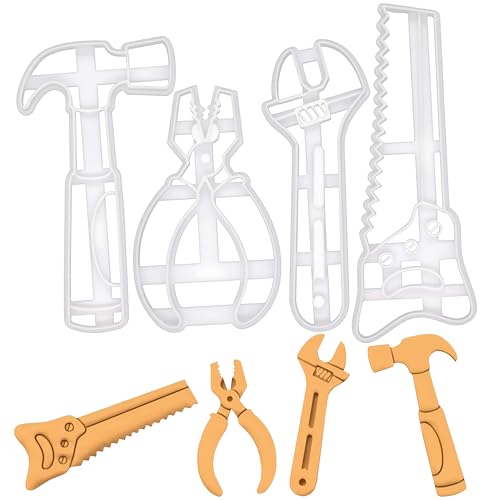 4er Set Handwerkzeuge Ausstechformen (Formen: Schraubenschlüssel, Fuchsschwanz, Hammer und Zange), 4 Teile, Bakerlogy von bakerlogy