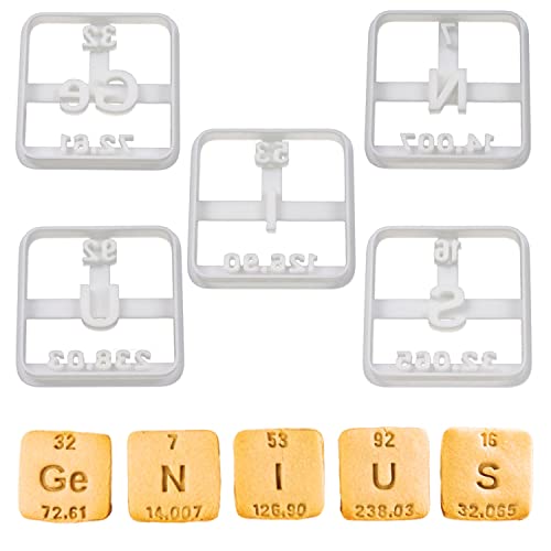 5er Set Elemente des Periodensystems Ausstechformen: Ge, N, I, U, S, 5 Teile, Bakerlogy 5er Set Elemente des Periodensystems Ausstechformen: Ge, N, I, U, S, 5 Teile, Bakerlogy von bakerlogy