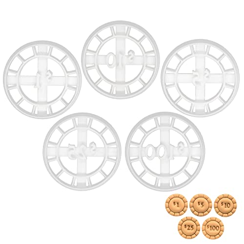 5er Set Pokerchips Ausstechformen (Formen: Wert 1, 5, 10, 25 und 100), 5 Teile, Bakerlogy von bakerlogy