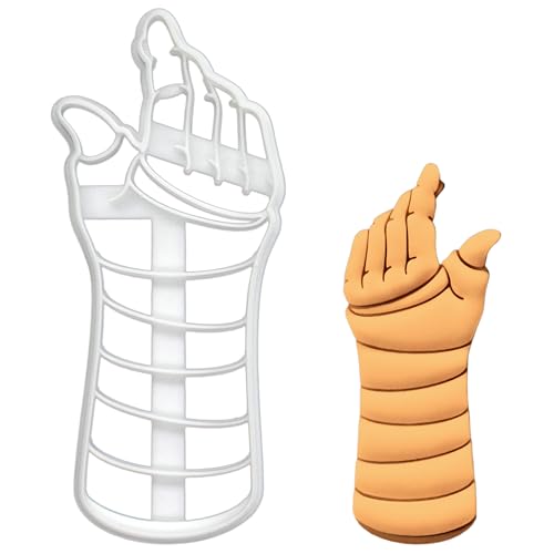 BAKERLOGY Gebrochenes Handgelenk Gips Ausstechform - Handgelenksfraktur Gipsverband Ausstecher, Formen: distale Radiusfraktur, Handgelenksbruch, Detailliertes Keksausstecher BAKERLOGY Gebrochenes Handgelenk Gips Ausstechform - Handgelenksfraktur Gipsverband Ausstecher, Formen: distale Radiusfraktur, Handgelenksbruch, Detailliertes Keksausstecher von bakerlogy