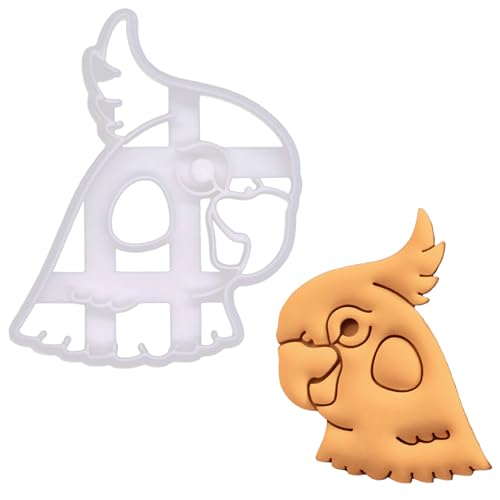 BAKERLOGY Nymphensittich Gesicht Ausstechform - Detailliertes Keksausstecher-Design zum Backen und Basteln, ideal für Fondant, Teig, Ton von bakerlogy