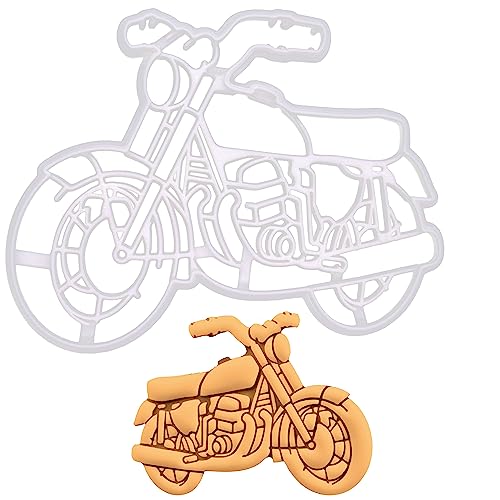 BAKERLOGY Oldtimer Motorrad Ausstechform - Detailliertes Keksausstecher-Design zum Backen und Basteln, ideal für Fondant, Teig, Ton von bakerlogy