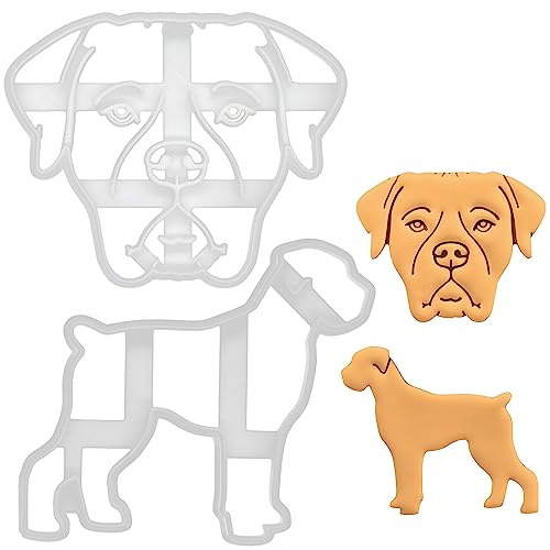 BAKERLOGY Sat von 2 Cane Corso Italiano Ausstechformen - Detailliertes Keksausstecher-Design zum Backen und Basteln, ideal für Fondant, Teig, Ton von bakerlogy