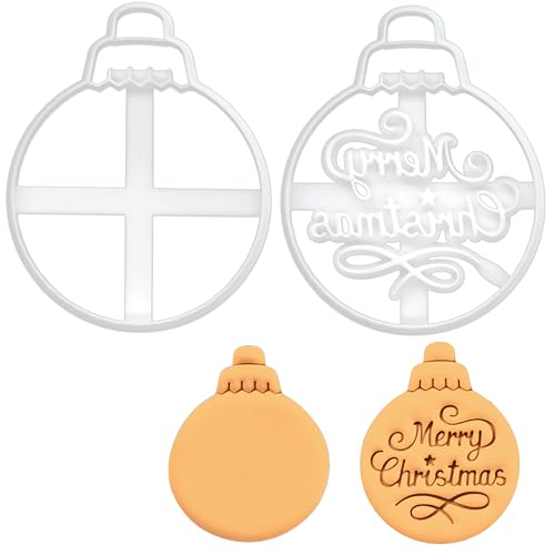 BAKERLOGY Sat von 2 Weihnachtskugeln Ausstechformen - Weihnachtsbaumschmuck Ausstecher, Christbaumkugel Plätzchenausstecher, Christbaumschmuck Keksausstecher von bakerlogy