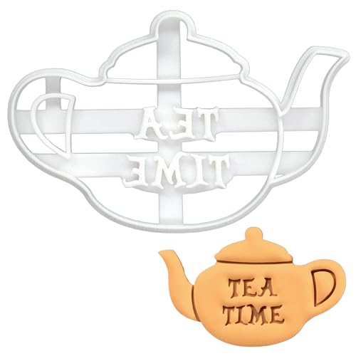 BAKERLOGY TEA TIME Teekanne Ausstechform - Detailliertes Keksausstecher-Design zum Backen und Basteln, ideal für Fondant, Teig, Ton von bakerlogy