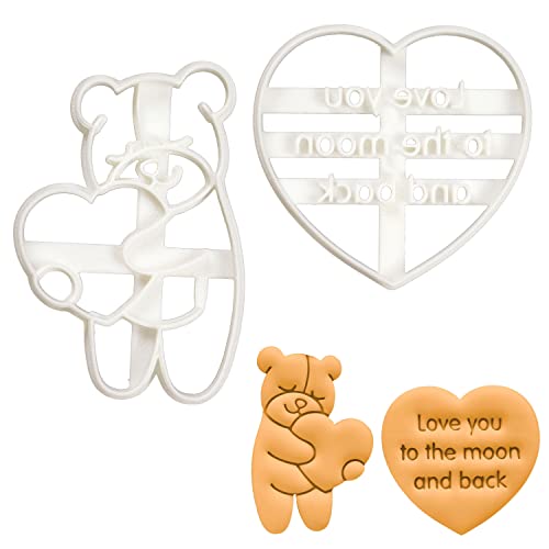 Love You to the Moon and Back (serifenlos) und Süßer Bär Ausstechformen, 2 Teil von bakerlogy