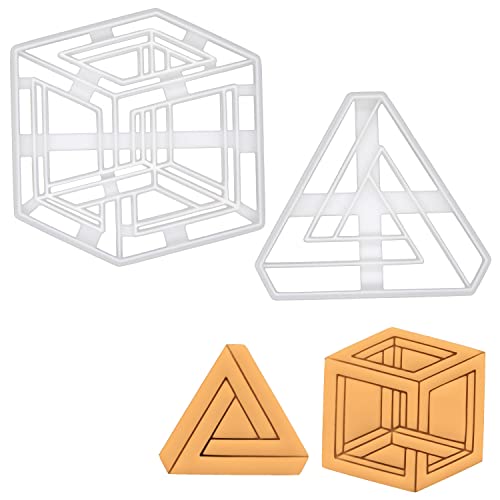 Sat von 2 Unmögliche Lattenkiste Ausstechform und Penrose-Dreieck Ausstechform, 2 Teil von bakerlogy