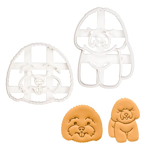 Satz von 2 Bichon Frisé Ausstechformen (Formen: Gesicht und Körper), 2 Teil von bakerlogy