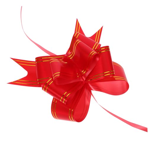 Balacoo 100 Stück Große Rote Pull Bows mit Goldener Schleifen für Hochzeit Auto Deko Geschenkverpackung Hochwertige Handgezogene Schleifen für Festliche Anlässe von balacoo
