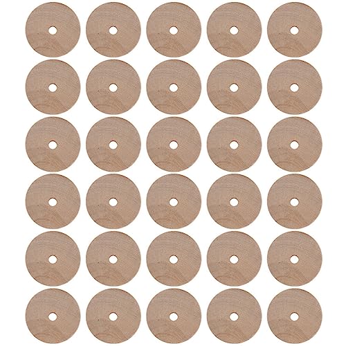 Balacoo 30 Stück Holz-Bastelräder Mini-Holzräder Unlackiert Mini-Auto-Miniatur-Holzräder Für Diy-Kleinwagen-Holzbastelprojekte von balacoo