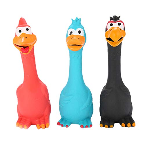 Balacoo 3pcs schreien Huhn Gummi Quietschen Huhn Spielzeug Neuheit und langlebige Gummi Huhn für Hunde von balacoo