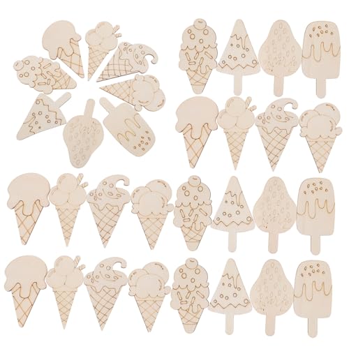 Balacoo 40 Stück Blanke Eiscreme Holzschnittformen zum Bemalen DIY Bastelset für Kindergeburtstag und Wohnkultur Leicht zu Bemalen Vielseitig für Kreative Dekoration und Partyzubehör Balacoo 40 Stück Blanke Eiscreme Holzschnittformen zum Bemalen DIY Bastelset für Kindergeburtstag und Wohnkultur Leicht zu Bemalen Vielseitig für Kreative Dekoration und Partyzubehör von balacoo