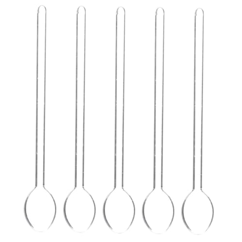 Balacoo 5 Stück Teiliges Hitzebeständige Kaffeelöffel mit Langem Griff Ergonomisch Rutschfest zum Mischen von Kaffee Milch und Desserts Langlebig und Leicht zu Reinigen von balacoo