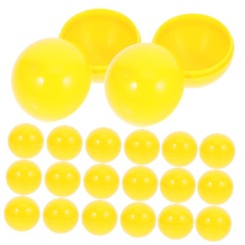 Balacoo 50 Stück Offene Gelbe Kunststoff Lotteriebälle zum Befüllen Nahtlose Party Spielbälle aus Langlebigem PVC für Gewinnspiele Events und Festliche Aktivitäten von balacoo