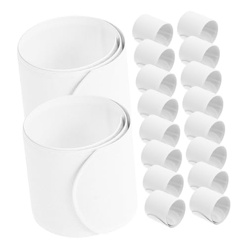 Balacoo 50 Stück Weiße DIY Slap Armbänder Bemalbare Klapparmbänder für Partygeschenke Langlebige Komfortable Armbänder Passend für Erwachsene und Jugendliche Leicht Tragbar Kreatives von balacoo