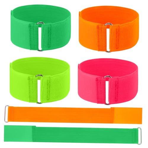 Balacoo 6 Stück Teiliges Elastische Verstellbare Bindebänder für Dreibeinrennen Strapazierfähige Nylon Rennbänder in Gemischten Farben Spielzubehör für Teamspiele und Gruppenspaß von balacoo