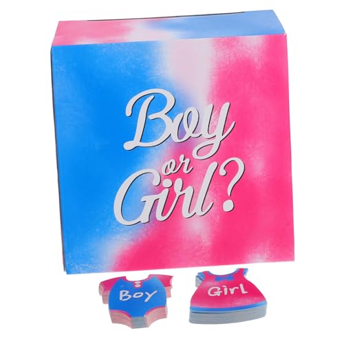 Balacoo 61 Stk Interaktives Gender Reveal Party Spiel Teiliges mit Kartenbox für Junge oder Mädchen Shower Party Deko Team Boy Girl Babyparty Geschenkidee von balacoo