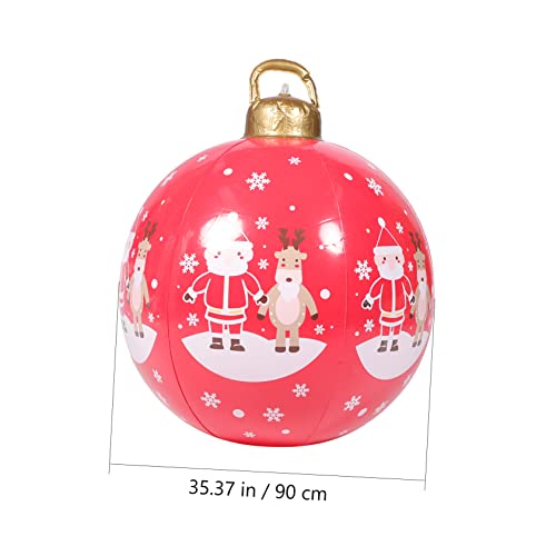 Balacoo Aufblasbare Große Wetterfeste Weihnachtskugel Rot PVC Outdoor Deko Weihnachtsbaumkugel Partyhänger Festliche Gartenverzierung von balacoo