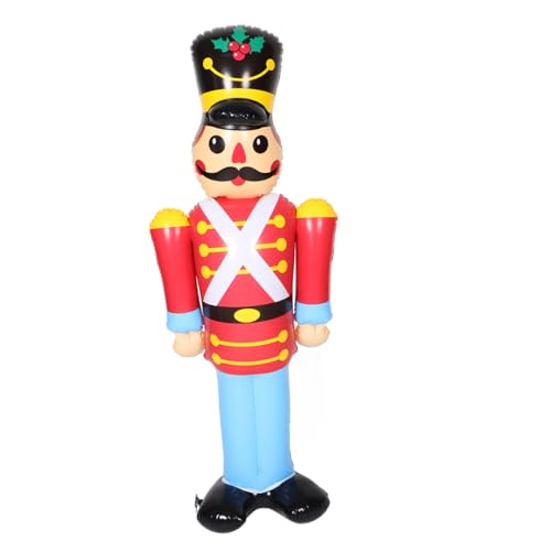 Balacoo Aufblasbarer Weihnachts Soldat PVC Dekoration Leicht Tragbar Detailliertes Design Fenster und Schaufensterdeko Für Festliche Feiertage Außenbereich von balacoo