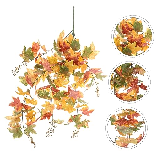 Balacoo Künstliche Ahornblattgirlande Girlande Hängend Dekoration für Innen Außen Party Fenster Deko Herbstliche Girlande mit Warmem Farbverlauf für Gemütliche Wohnräume von balacoo
