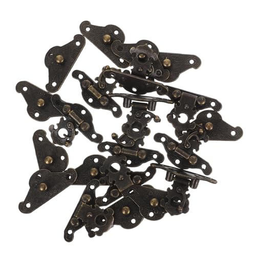 Balacoo Retro Zinklegierung Riegelverschluss mit Scharnier für Holzkisten und Schmuckkästchen Geräuschloser Metallverschluss Einfache Montage Langlebig und Vielseitig für Kleine Möbel und von balacoo