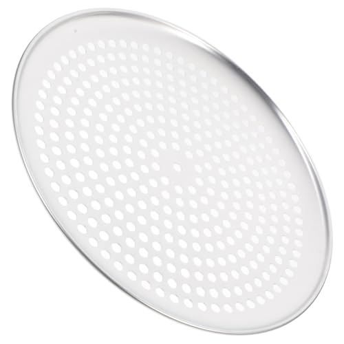 Balacoo Rundes Pizzablech aus Aluminiumlegierung mit Löchern Perforierte Pizza Backform für Knusprigen Boden Gleichmäßige Wärmeverteilung Backblech für Haushalt und Ofen von balacoo