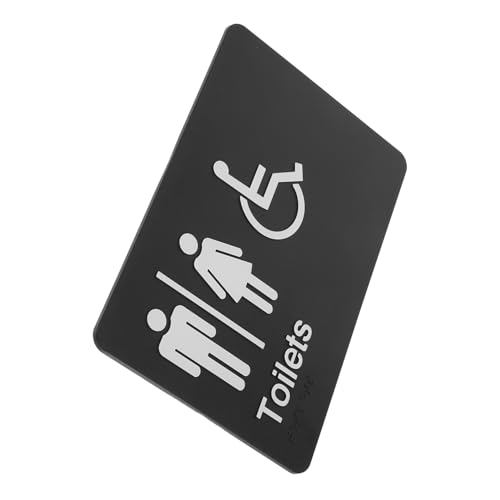 Balacoo Unisex Toilettenschild mit Brailleschrift Selbstklebendes Behinderten Wc Schild aus Robustem Abs Hochsichtbar und Richtungsweisend für Büro Restaurant Hotel und Toiletten von balacoo