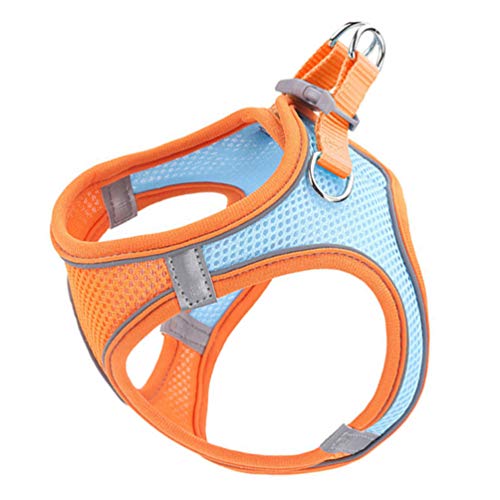 Katze Leine Und Harness Set- Weiche Mesh Katze Harness Reflektierende Weste Pet Einstellbare Harness für Kleine bis Mittelgroße Hunde Katzen Und Welpen (M Orange) von balacoo