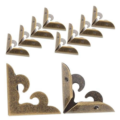 balacoo 10 Stück Teiliges Metall Buchkantenschutz mit Antikem Vintage Design Langlebige Eckenschutz für Fotoalben Bücher und Schmuckboxen Stilvolle Buchschutzecken zur Dekoration und von balacoo