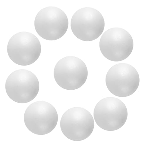 balacoo 10 Stück Weiße Schaumstoffkugeln Glatte Oberfläche Bastelmaterial DIY Handwerk Dekoration für Blumenarrangements Schulprojekte und Kreative Modellgestaltung von balacoo
