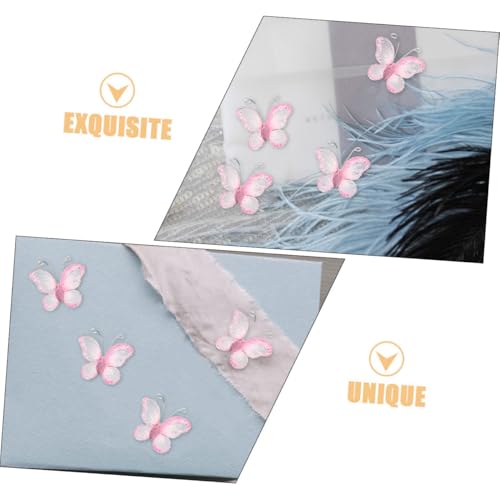 balacoo 100 Stück DIY Netzschmetterlinge aus Draht mit Glitzer Transparente Hochzeit Deko für Karten Scrapbooking Party und Festliche Bastelideen Romantische Mesh Schmetterlinge Rosa von balacoo