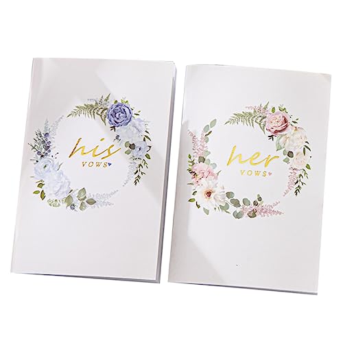balacoo 2 Stück Hochzeitsgelübde Bücher mit Blumenmuster Edle Vow Cards aus Hochwertigem Papier Praktische Ehegelübde Hefte für Braut und Bräutigam Originelles zur Hochzeit Elegant und von balacoo