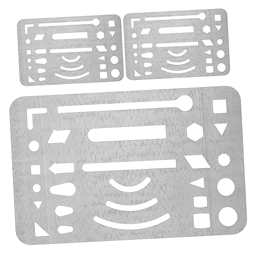 balacoo 3 Stck Teiliges Radierschild aus Langlebige Zeichenschablone mit Abgerundeten Ecken Präzises Radierwerkzeug für Zeichnung Skizzen und Technische Entwürfe für Kontrolliertes von balacoo
