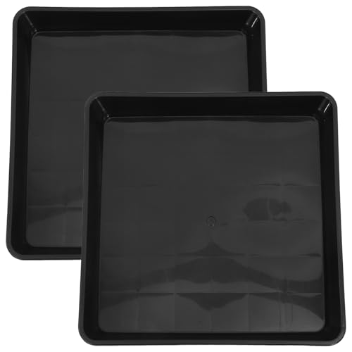 balacoo Quadratische Pflanzenuntertasse: 2 Stück Blumentopftablett Aus Kunststoff Schwarze Dickere Blumentopf-Wasserschalen Für Den Garten von balacoo