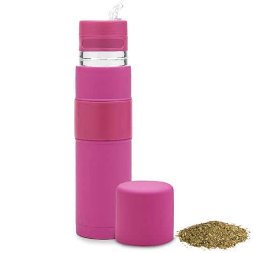 BALIBETOV - Neu - Edelstahl AutoMate - Thermobehälter, Mate Cup und Bombilla in Einem - Sie Müssen Nicht Jedes Mal Nachfüllen, Wenn Sie Trinken Möchten (Fuchsia) von balibetov