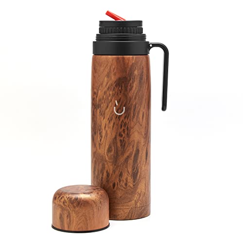 balibetov Thermo für Yerba Mate Gourd - Vakuumisoliert Mit Doppelter Edelstahlwand - BPA-frei - Thermoskanne speziell für Mate Becher oder Mate Kürbis (Holz) von balibetov