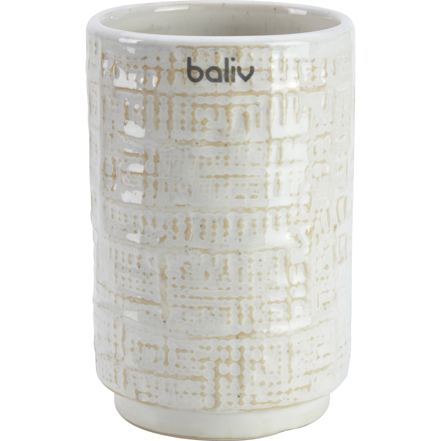 baliv Cosy Wave trend Zahnputzbecher Keramik Beige von baliv