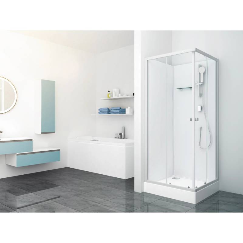 baliv Komplettdusche DUK-85.110KE 85 cm x 85 cm Silber Matt von baliv