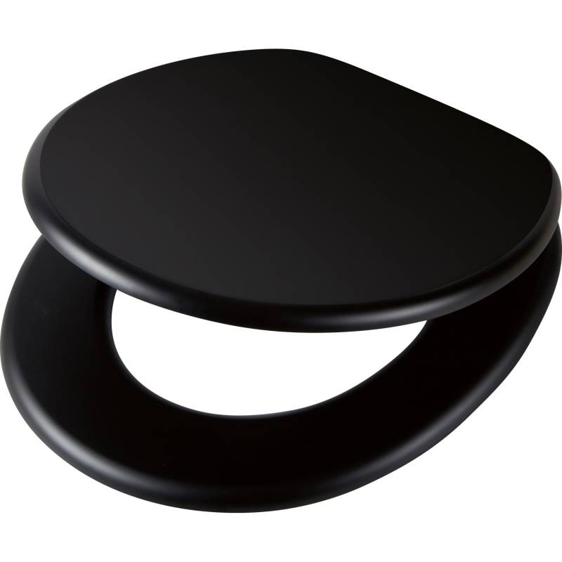 baliv WC-Sitz Ledesma mit Absenkautomatik MDF Holzkern Schwarz von baliv