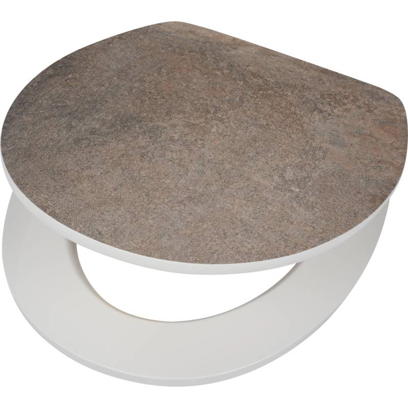 baliv WC-Sitz Meuse mit Absenkautomatik Holzkern Braun Steinoptik von baliv